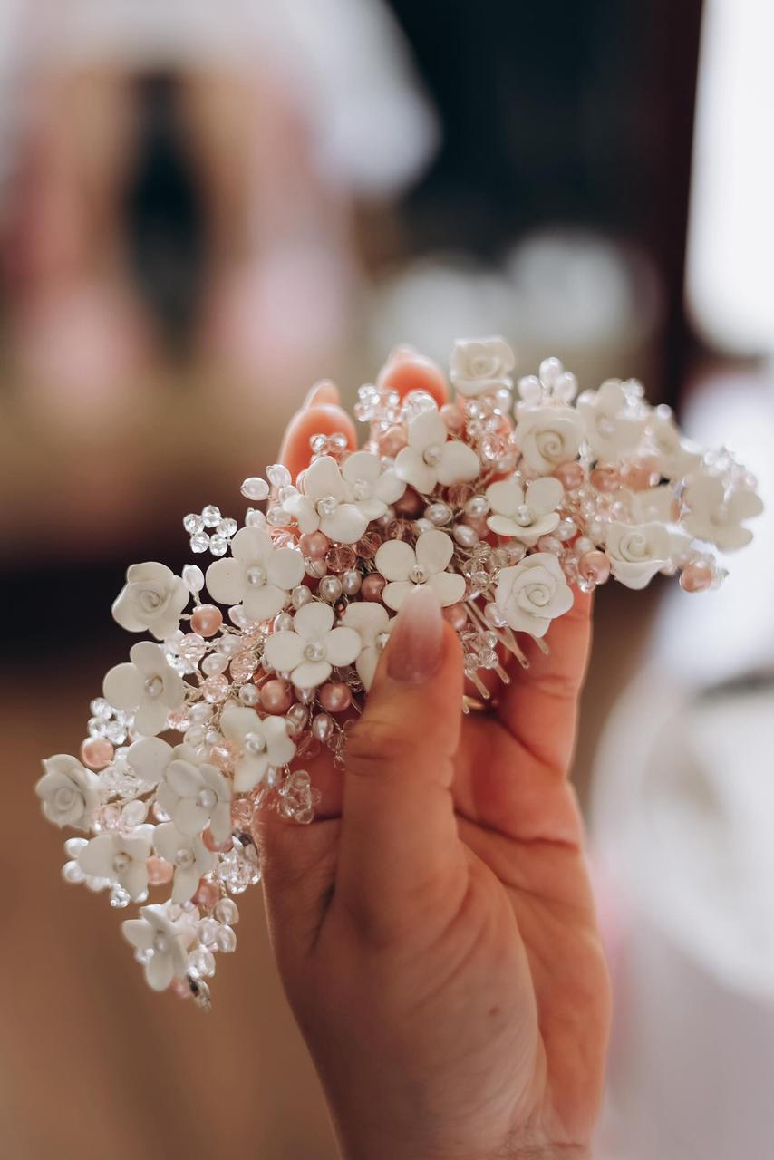Pink Floral Comb