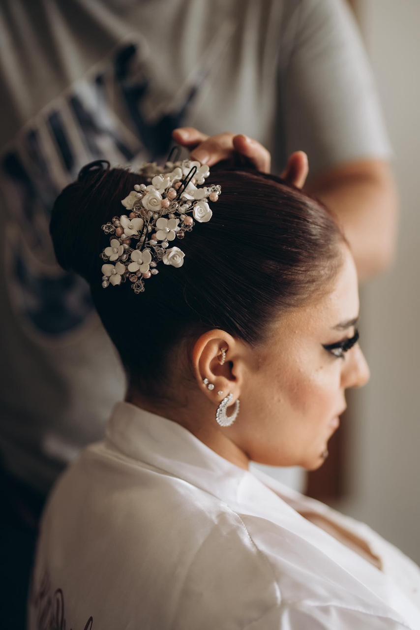 Pink Floral Comb