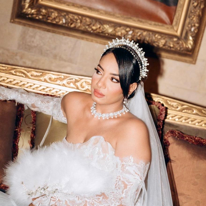 Pearly X crystals Tiara