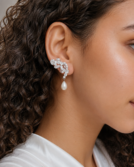 Bold Pearl Side Earrings