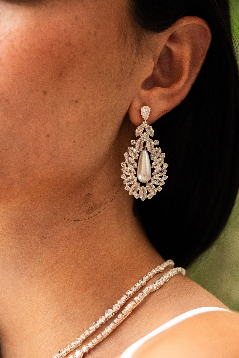 The Oval Pearl Statement Earrings