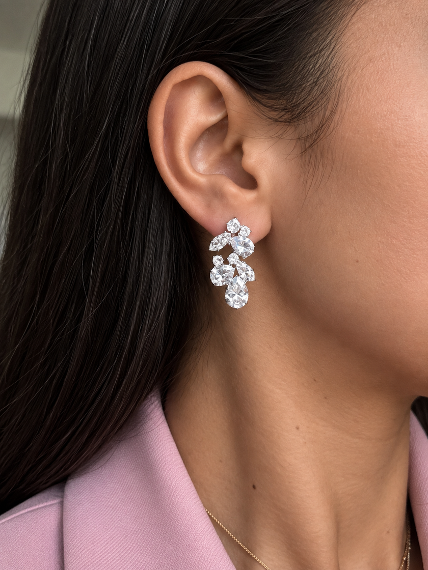 Dangling Zircon Earrings