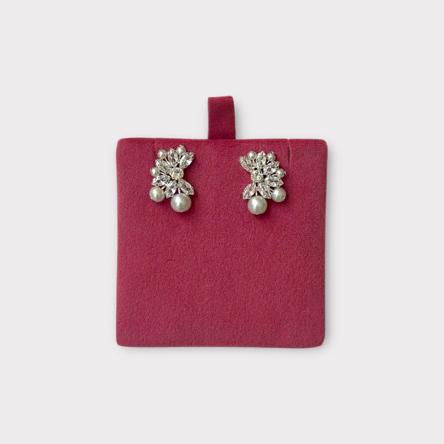 Cascading Zircon & Pearl Drop Earrings
