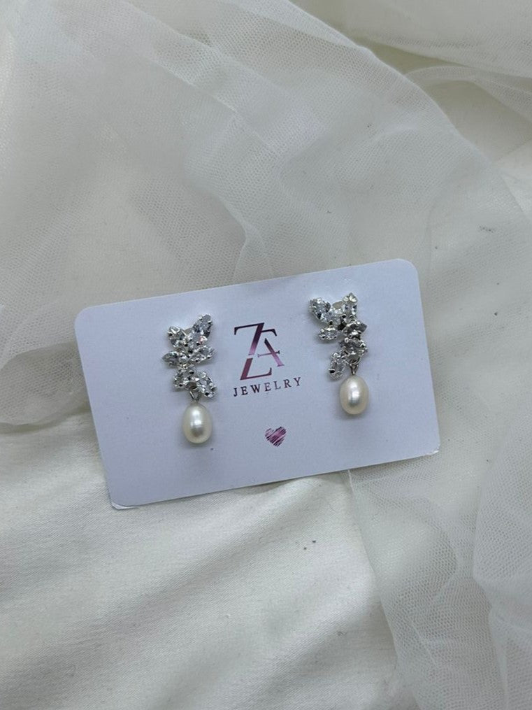 Zircon & Pearls Earrings