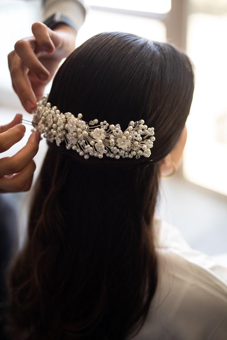 Pearly Floral Back piece