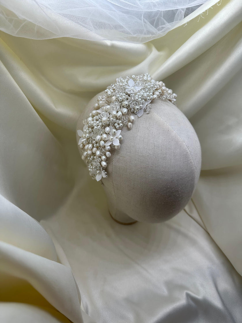 Elevated pearly fabric Headband