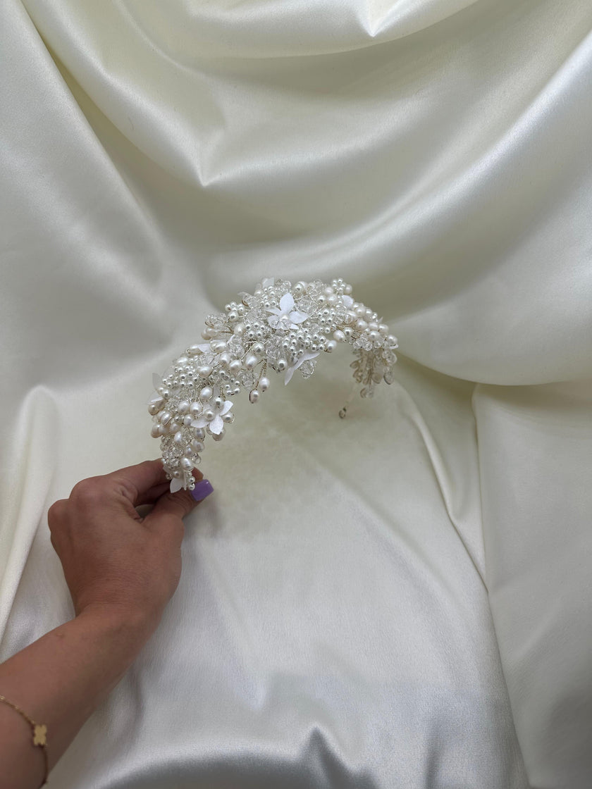 Elevated pearly fabric Headband