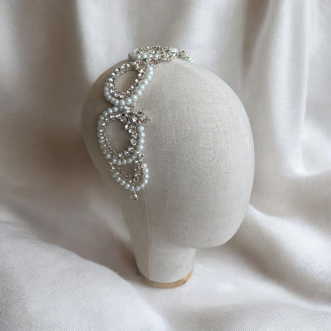 Circular Crystals& Pearly Headband